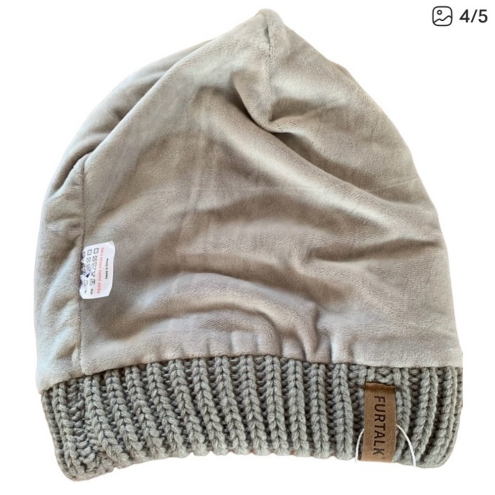 Furtalk Gray Knit Beanie - Picture 4 of 5